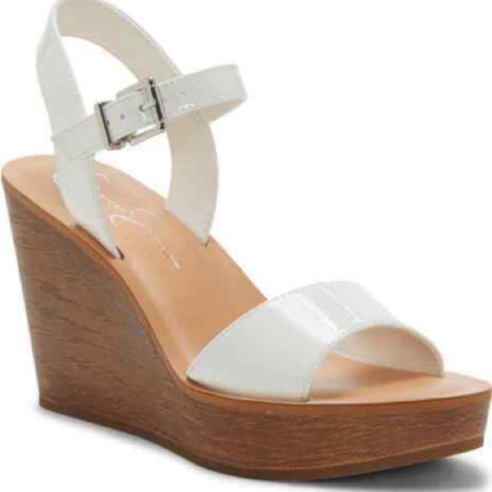 Jessica Simpson Women's Miercen White Wedge Sandals